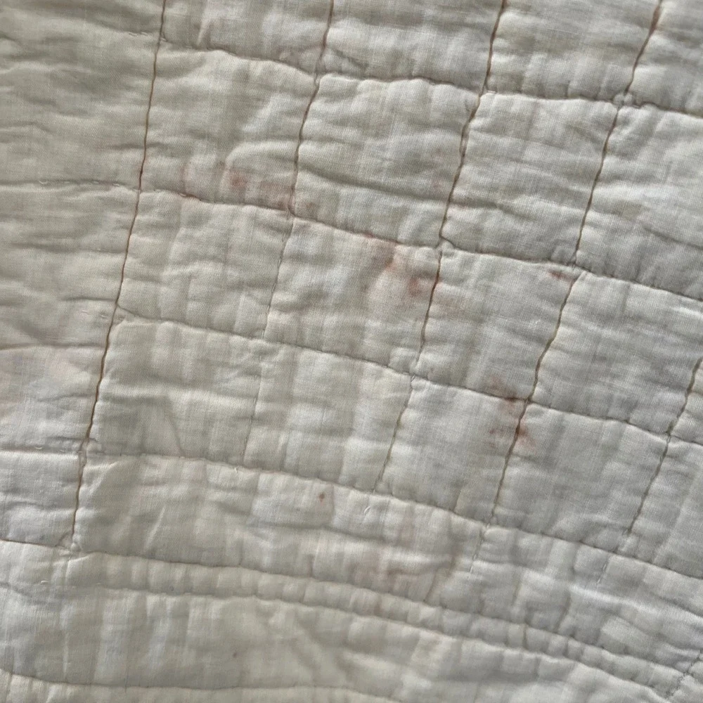 Vintage Sunbonnet Sue Hand Quilted Applique Quilt Yellow White 84x70 Farmhouse